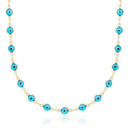 Barzel 18K Gold Plated Evil Eye Necklace - Made In Brazil