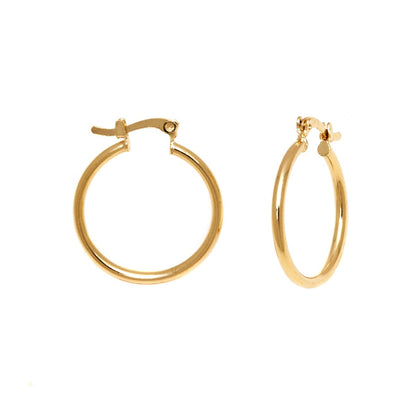 18K Gold Plated 2mm Hoop Earrings