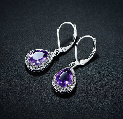 18K White Gold Plated Crystal Teardrop Earrings