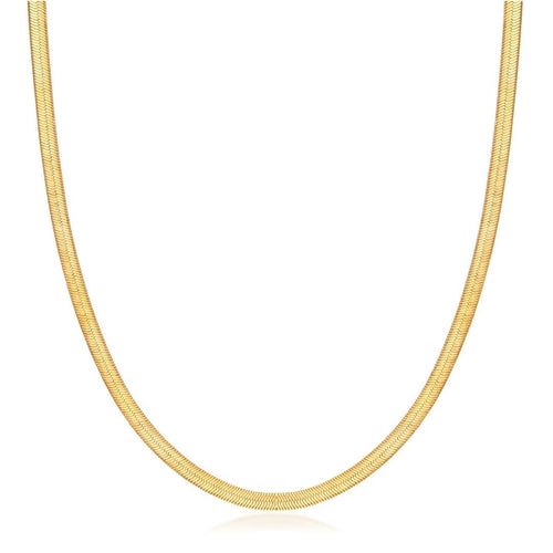 18K Gold Plated 4mm Herringbone Necklace