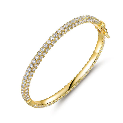 18K Gold Plated Cubic Zirconia Eternity Bangel Bracelet