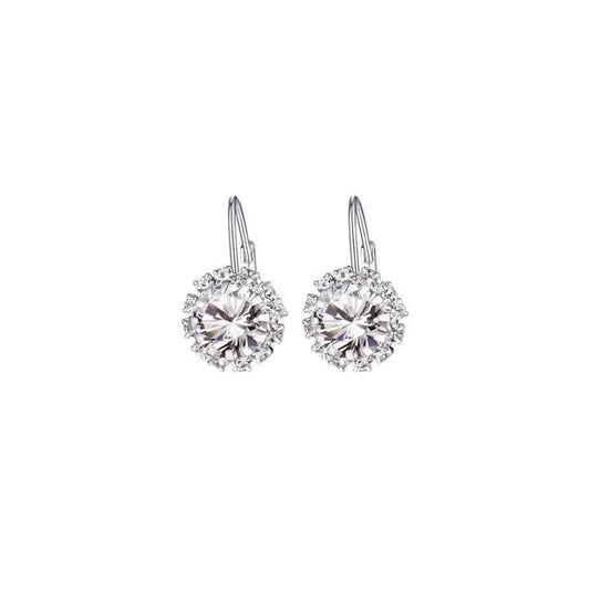 18K White Gold Plated Crystal Earrings