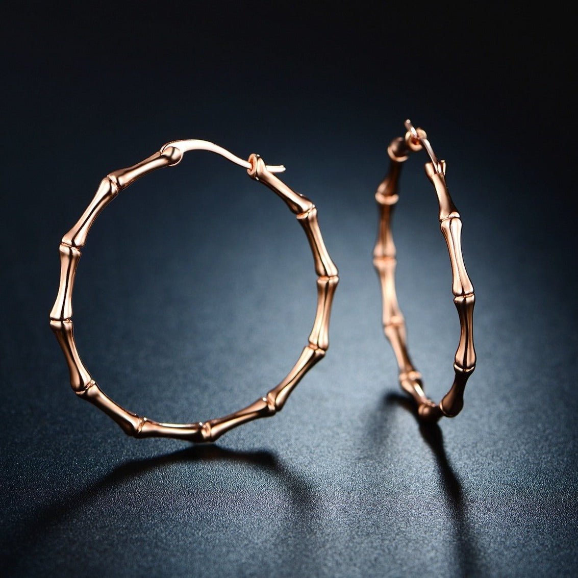 18K Gold Plated Bamboo Hoop Earrings