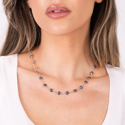 Barzel 18K Gold Plated Evil Eye Necklace - Made In Brazil