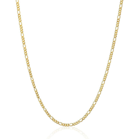 18K Gold Plated 2.5mm Figaro Chain Necklace