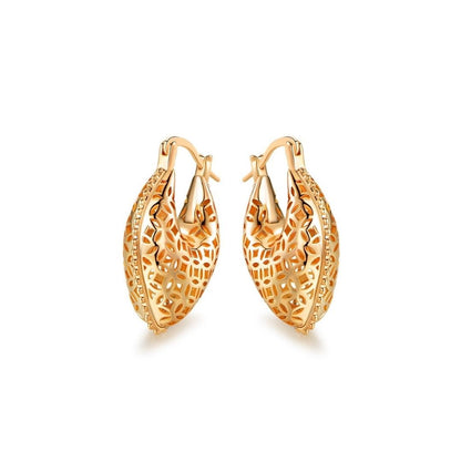 18K Gold Plated Hollow Patterned Earrings