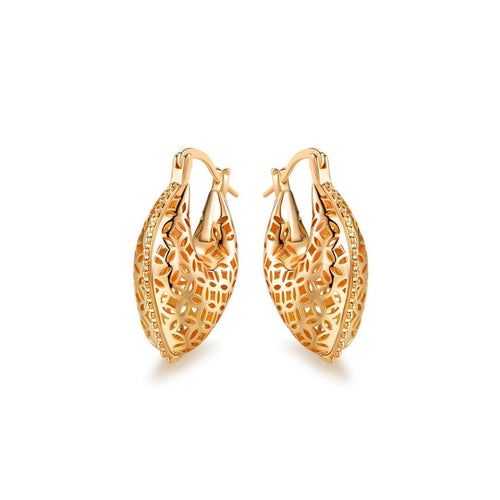 18K Gold Plated Hollow Patterned Earrings