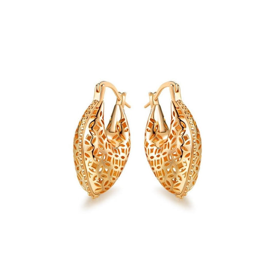 18K Gold Plated Hollow Patterned Earrings