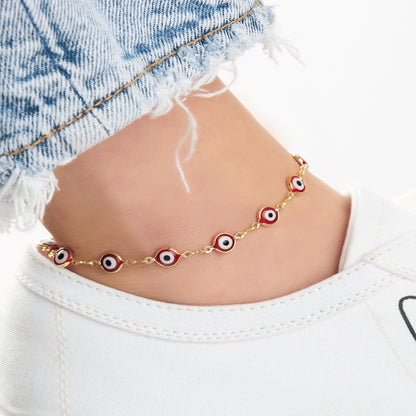 18k Gold Plated Evil Eye Anklet