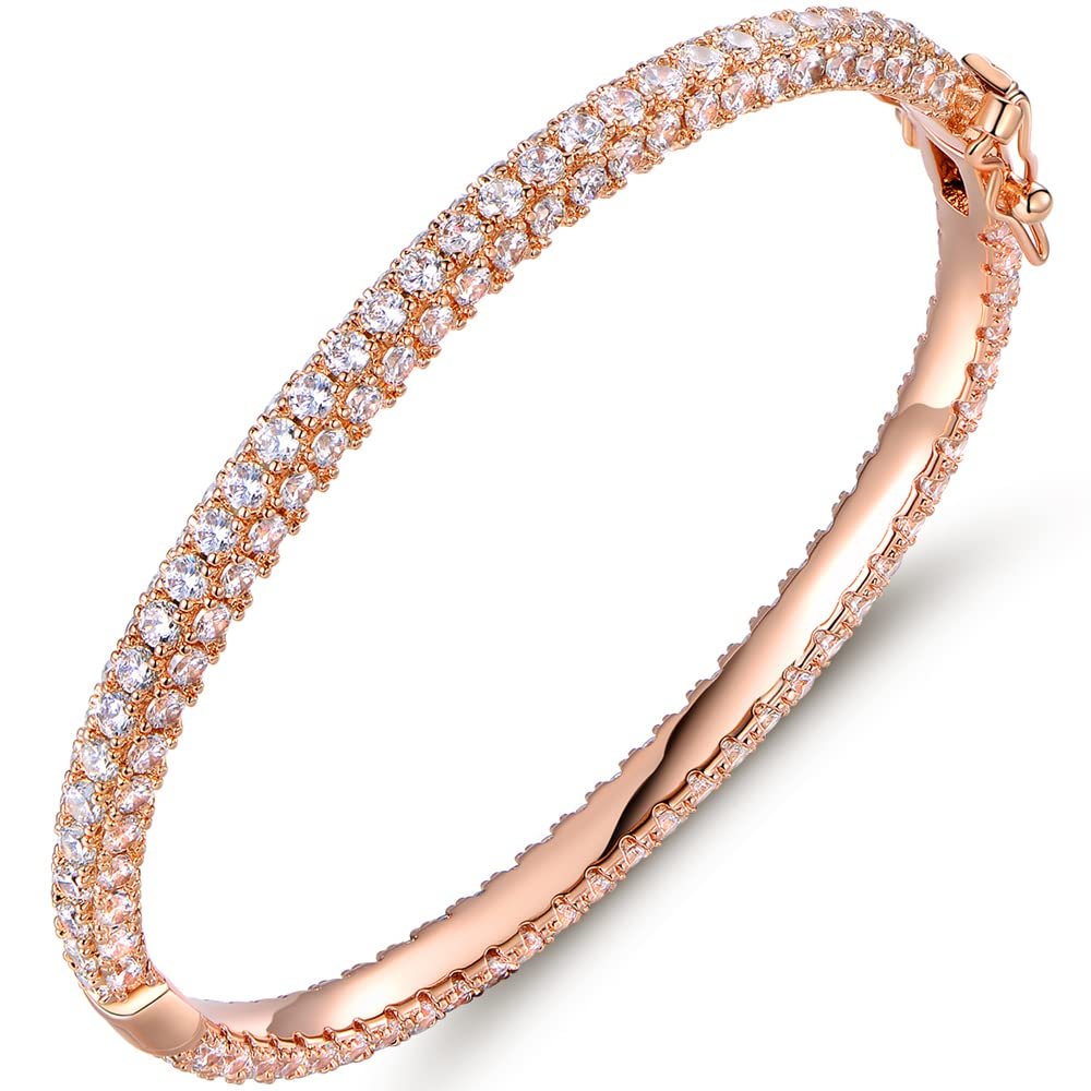 18K Gold Plated Cubic Zirconia Eternity Bangel Bracelet