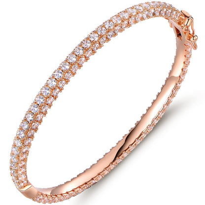 18K Gold Plated Cubic Zirconia Eternity Bangel Bracelet