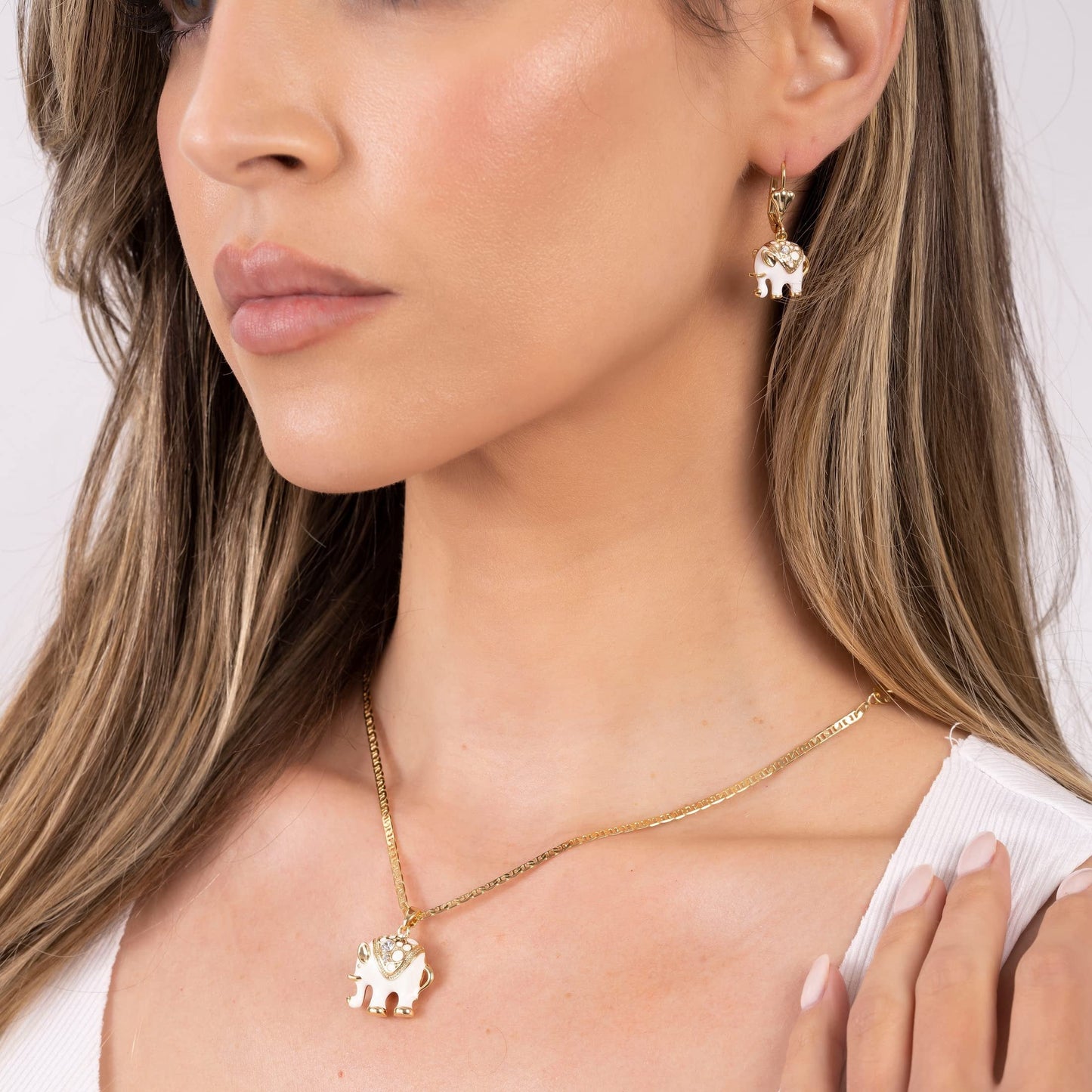 18K Gold Plated Lucky Elephant Set