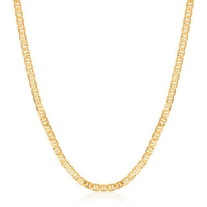 18K Gold Plated 4.5mm Flat Mariner Necklace