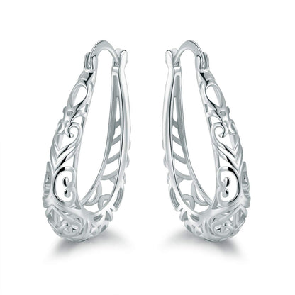 18K Gold Plated Filigree Hoop Earrings