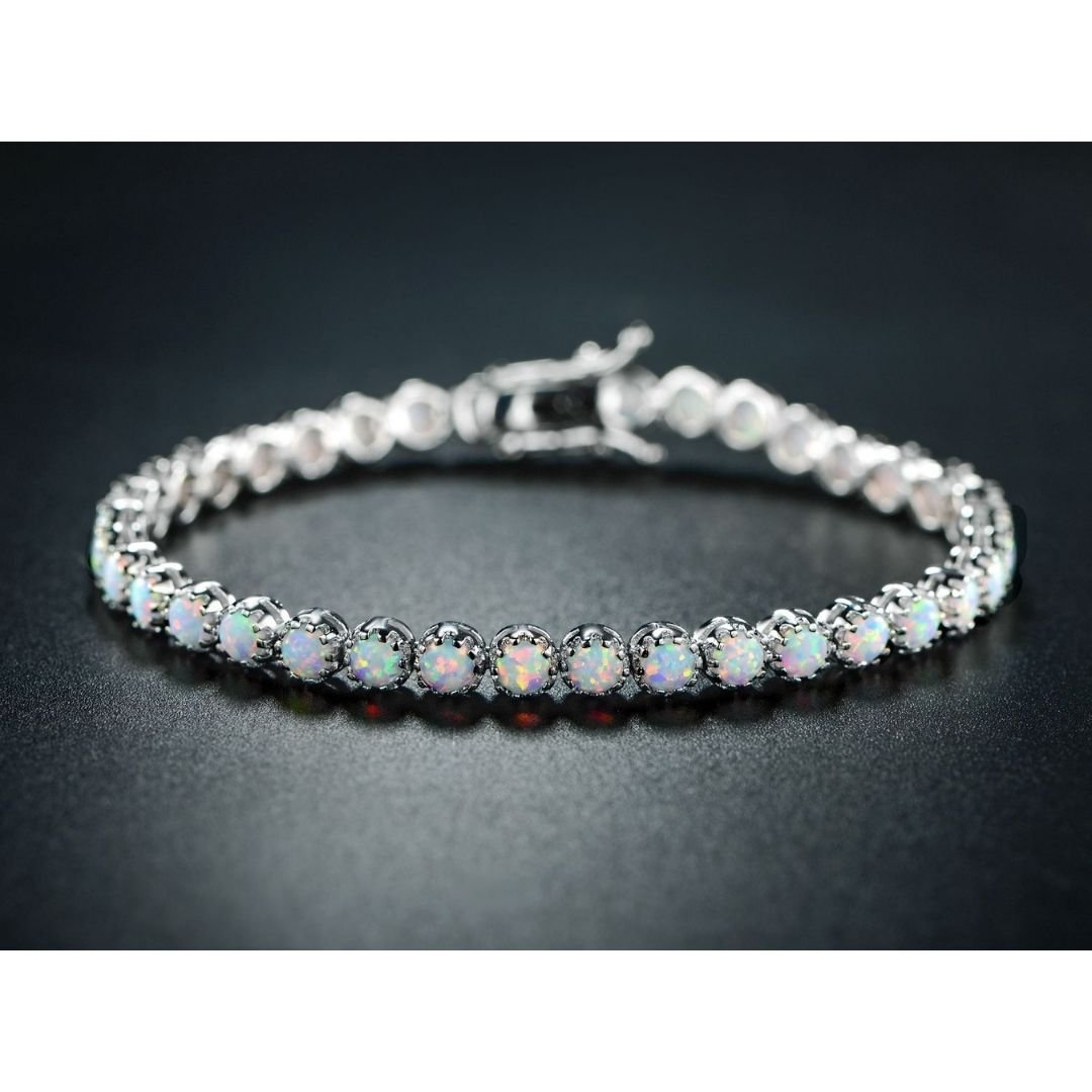 18K Gold Plated Opal Tennis Bracelet
