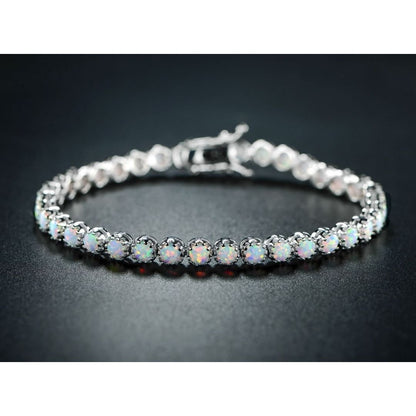 18K Gold Plated Opal Tennis Bracelet