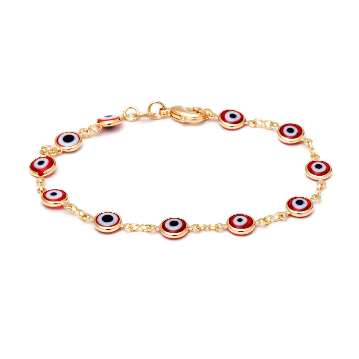 18K Gold Plated Multicolored Evil Eye Bracelet