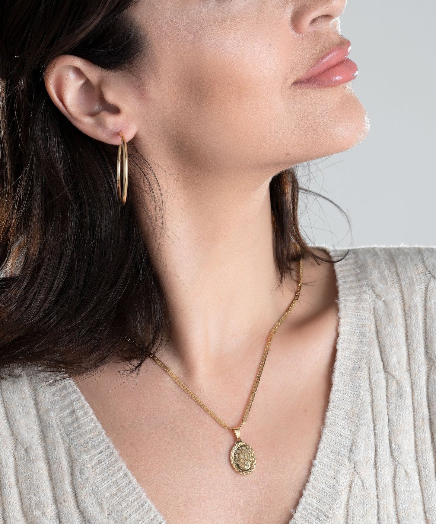 18K Gold Plated Virgin of Guadalupe Necklace