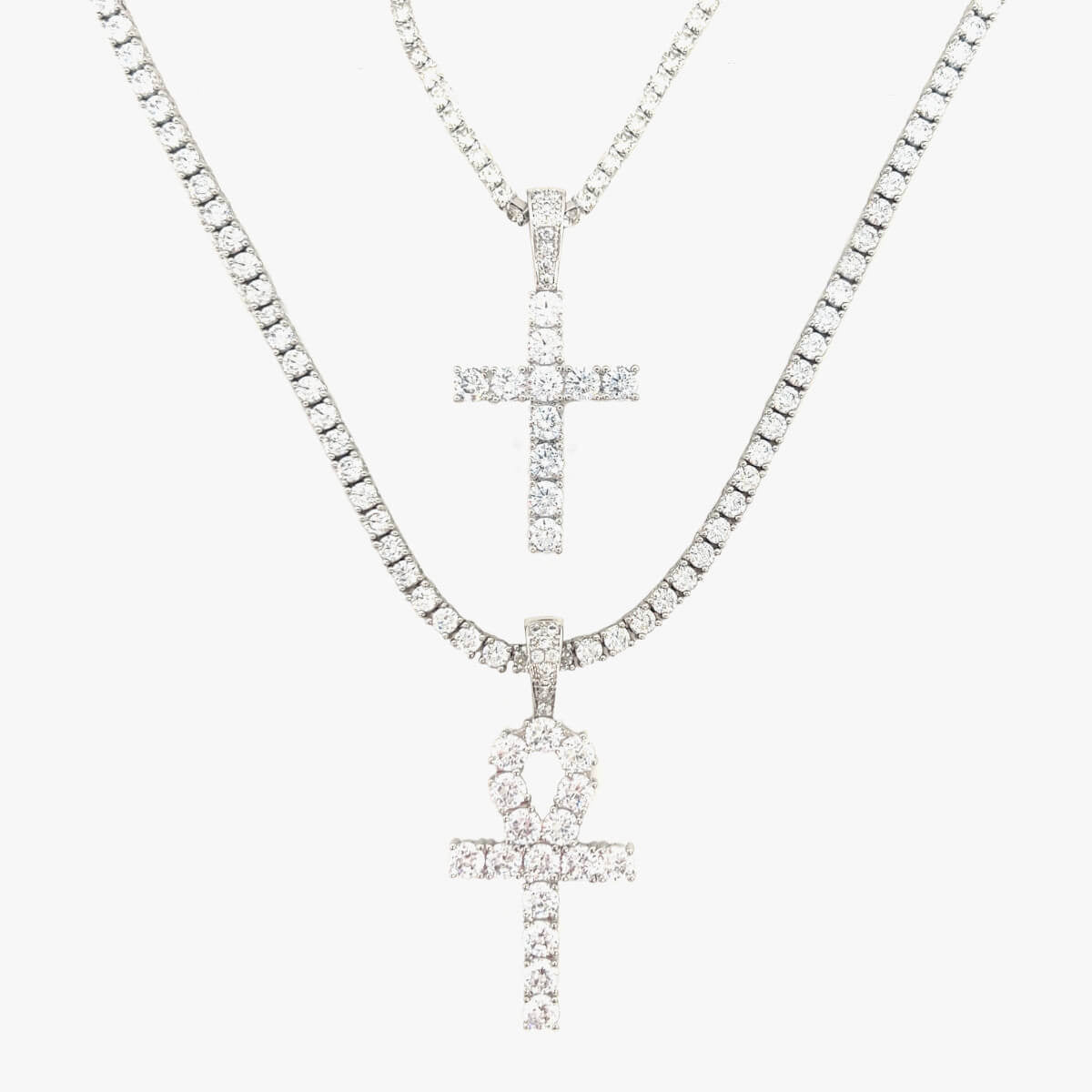 Cross Set in White Gold