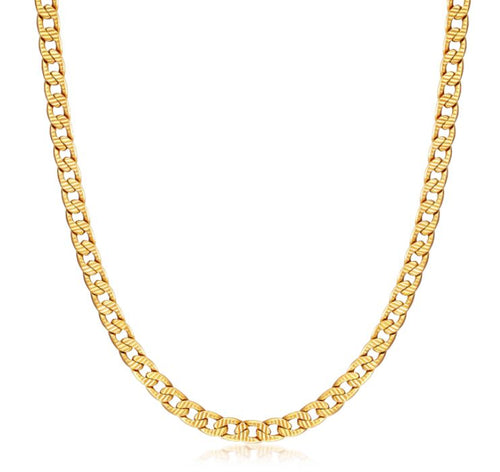 18K Gold Plated Pave 5mm Cuban Link Necklace