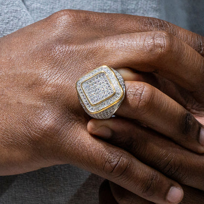 Mens Jewelry - 14K Gold Iced Out VVS Pinky Ring | 14.1 Grams