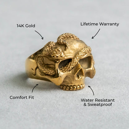 Mens Jewelry - Skull Gold Pinky Ring | 13 Grams