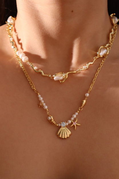 Sea Shell Pearls Necklace Bundle