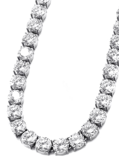 Gold Jewelry -  Mens 14K White Gold Iced Out VVS Tennis Chain