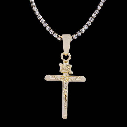 Crucifix Cross Pendant in Yellow Gold